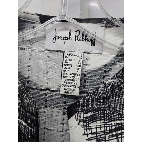 Joseph Ribkoff Size 8 Dot Jacket Black And White NWOT MSRP $ 289 Single Button - Picture 3 of 6